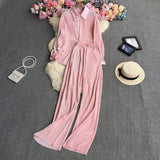 Net Color Folded Shirt + Trousers-Outfit