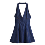 Fongt Homemade New Women's Classic Bony Denim Suspension Dress 6929086