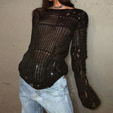 Fongt Junk Sense Hollow Out Jacket Early Spring 2023 New Niche Design Lazy Feeling Long Sleeve Woven Long Smock-Outfit
