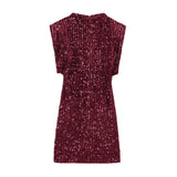 Fongt Women's Beads Dress Dress Sleeveless Party With Cushioned Shoulder Mini Dress Y2K