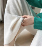 Fuzzy Wide-Leg Drawstring Sweat Pants-Outfit