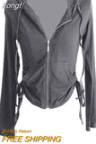 Style T-shirts Women 2023 Autumn Hooded Ins Prevalent Tops Slim Long Sleeve Coat Daily Minimalist Hot Selling Chic
