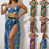 2025 New Split Swimsuit Sexy Bikini Net Dress Three-Piece Swimsuit Female
