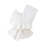 Autumn Style Bowtie Asymmetrical Collar Slim Blouse 1210274-Outfit