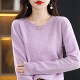 Fongt Women's Fall / Winter 2023 New Loose Knit Women's Top With A Sweater Soft Waxy Sweater-Outfit