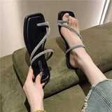 Fongt Feng Shui Diamond Cool Slippers Women Wear 2024 Summer New Soft Bottom Head With Skirt Students Beach