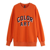 O Neck Cotton Long Sleeve Loose Letters Casual