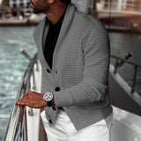 Fongt Fashion Autumn And Winter Men's Cardigan Pure Color Fashion Casual Slim Knit Cardigan Sweater