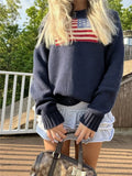 USA Flags Jacquard Pullover