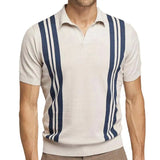 Fongt Men's Wear Summer Striped Short-Sleeved Knit