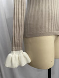 Fongt Temperament French Elegant Lotus Side Knitted Cardigan Woman 2024 New Top Hit Color Single Buckle Knitted