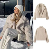 Fongt Explosion Women's Street Fashion Collared Wool Coat
