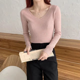 Fongt Knitted Shirt 2025 Autumn New Bottoming Shirt Slim Slim Solid Color Sweater Long Sleeves With A Short