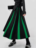 Black Patchwork Long Skirt-Outfit