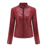 Leather Jackets And Coats Spring Autumn Long Sleeve Fashion Basic Motorcycle Jackets Female Streetwear Casual