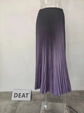 Gradient Pleated Long Skirt-Outfit