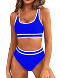 Fongt New Sexy Swimsuit Female Bikini Bikini Split Body Contrast Color Multi-Color