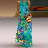 Summer Women's Fashion Sexy Digital Printed V-neck Sleeveless Pocket