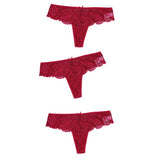 Sexy Women's Panties Thong Full Lace Panties Tanga Transparent Underpants G String Hollow Out Low-Rise Female