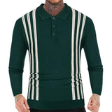 Fongt Men's Spring New Knitted Jersey Men's Casual Business Long-Sleeved Polo Shirt