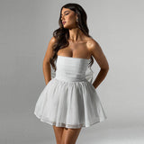 Fongt Hot Selling With Chest Temperament Fashion Gauze Small Dress Backless Dress