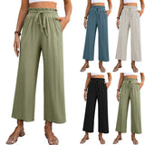 Color Loose Cotton Linen High Waist