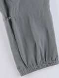 Pocket Patched Drawstring Cargo Pants-Outfit