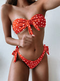 Fongt 2023 Ladies Swwear Dot Print Sexy Bikini Part Bikini-Outfit