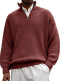 Fongt New Fashion Men's Sweater Casual Long Sleeve Half Zipper Collar Polo Shirt Top Men