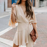 Hot Summer Women's Wear Ins Fashion V-Collar Lotus Leaf Edge Wrapped Jumpsuit-Outfit