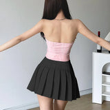 Fongt 2024 New Women's Wear Chic Sexy Bow Tight Love Flounce Small Vest-Outfit