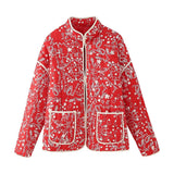 2024 Autumn And Winter Women's Street Fashion Print Casual Coat Quilted Padded Coat W028 6404-Outfit