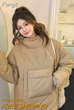Hooded Parkas Women Padded Short Jackets Winter Warm Cute Pullover