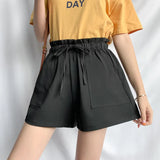 Fongt Suit Shorts Female Large-Size Korean Version Of Loose 2023 New Summer High-Waisted A-Leg Broad Leg