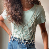 Fongt Pearl Vest Is A Versatile 2023 New Style Vest With A Cut-Out Top And A Strap Vest For Women