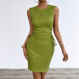 Woherb Spring Summer New Sexy Slanted Shoulder Strap Bare Back Fishtail Temperament Dress Woman