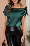 Tie Shoulder Asymmetrical Neck