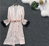 Sex Underwear Perspective Seduction Sexy Lace Side Home Pyjamas Large Ice Cream Bathrobe