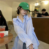 Women Fashion Hollow Out Design Striped Off Shoulder Vintage Popular Minimalist Spring Female Tops Newest Ins Preppy