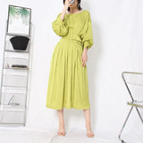 2025 Summer New French Elegant Style Romantic Vertevery One Word To Receive Waist Seven Cents Waist Lantern Sleeve