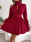 Wind Shooting Spring And Summer Sexy Hollow Waist Swing Dress Women's