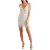 Sleeveless Sexy Tassel V-neck Slim