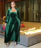 2 Piece African Jumpsuit Set Dresses For Women Velvet African Clothes Dashiki Elastic Bazin Off Shoulder Pants Famous Suit
