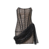 Fongt Style Spring And Summer Women's Wear Ins Fashion Sexy Back Strap Sequins Show Thin Temperament Wrap Hip Dress-Outfit