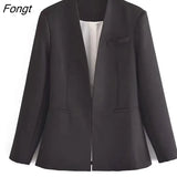 Spring Women's Solid Color Slim Simple Leisure Suit Coat Chic and Elegant Woman Jacket Women's Blazer Tailoring Blazer