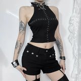 Summer 2024 New Blouse Ins Dark Street All Kinds Of Basic Suspenders Vest Women-Outfit