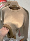 Turtleneck Slim Sweater Womem Warm Poleras Plush Lined Thicken Knit Pullover Korean Pulls Soft Knitwear Jumper Sueter