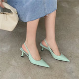 Fongt And Summer New Pointed Single Shoes With High Heels After Empty Head Sandals Fairy Wind With Skirt High Heels-Outfit