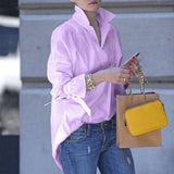 Fongt Burst Spring And Summer Lady Long-Sleeved Shirt Women's Street Fashion Loose Solid Color Large-Size Shirt