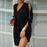 V-Neck Casual Solid Loose Party